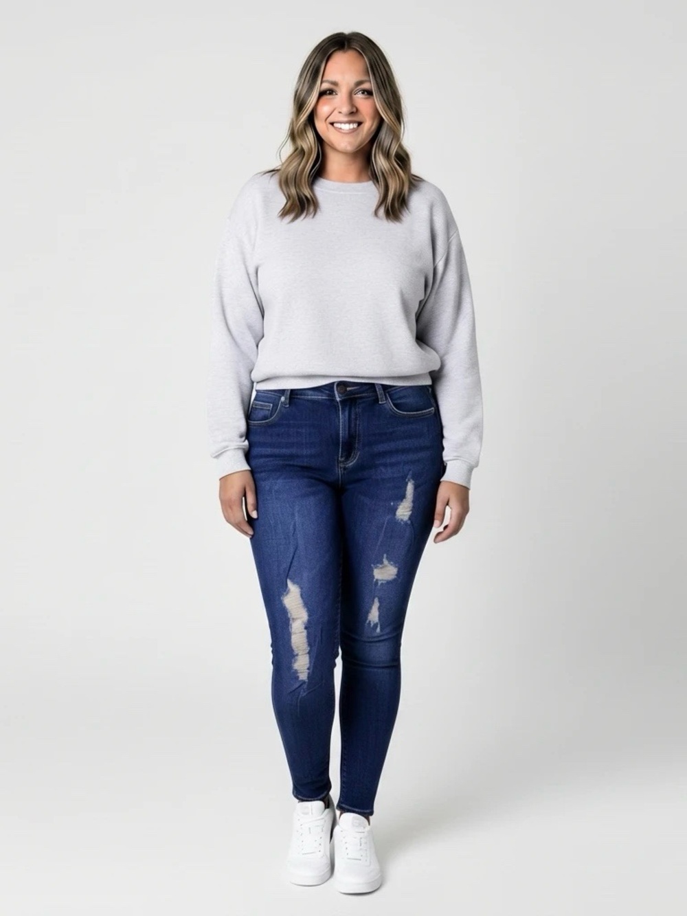 Mudd Y2K Distressed Skinny Jeans Women’s 11 Dark Blue Stretch Ripped Denim